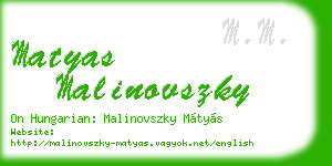 matyas malinovszky business card
