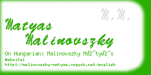 matyas malinovszky business card